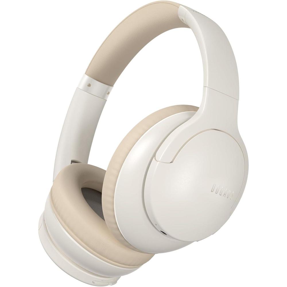 imageDOQAUS Upgrade Bluetooth Headphones Over Ear 90H Playtime BT 53 Wireless Headphone EQ Modes Builtin HD Mic HiFi Stereo Sound Deep Bass Memory Foam Cups for PhonePCampampTravelGymWorkoutBeige