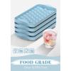 imageDOQAUS 4 Pack Round Ice Cube Trays with lid and Bin Easy Pop Out with Cover for Freezer Compact Storage Ice Bucket Kits Scoop for Baby Food Cocktail CoffeeLight Blue