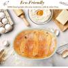 imageDOQAUS Banneton Basket Set of 2 10 inch Oval Foldable Sourdough Bread Proofing Basket with Liner Silicone Proofing Bowls for Sourdough Bread Easy to Clean ampamp Store Banneton Basket Gift Set
