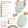 imageDOQAUS Banneton Basket Set of 2 10 inch Oval Foldable Sourdough Bread Proofing Basket with Liner Silicone Proofing Bowls for Sourdough Bread Easy to Clean ampamp Store Banneton Basket Gift Set