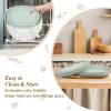 imageDOQAUS Banneton Basket Set of 2 10 inch Oval Foldable Sourdough Bread Proofing Basket with Liner Silicone Proofing Bowls for Sourdough Bread Easy to Clean ampamp Store Banneton Basket Gift Set