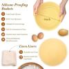 imageDOQAUS Banneton Basket Set of 2 9 inch Round Foldable Sourdough Bread Proofing Basket with Liner Silicone Proofing Bowls for Sourdough Bread Easy to Clean ampamp Store Banneton Basket Gift Set