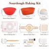 imageDOQAUS Banneton Bread Proofing Basket Sourdough Bread Baking Supplies Kit Including 9quot Round ampamp 10quot Oval Silicone Banneton Basket Baking Mat Dough Scrapers Bread Lame Danish Whisk and Linen Liner