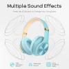 imageDOQAUS Bluetooth Headphones Over Ear 90H Playtime Wireless 3 EQ Modes HiFi Audio ampamp Deep Bass ENC Noise Isolating Mic Soft Earpads for PhonePCBlue