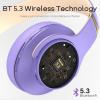 imageDOQAUS Bluetooth Headphones Over Ear 90H Playtime Wireless 3 EQ Modes HiFi Audio ampamp Deep Bass ENC Noise Isolating Mic Soft Earpads for PhonePCPurple