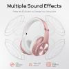 imageDOQAUS Bluetooth Headphones Over Ear 90H Playtime Wireless 3 EQ Modes HiFi Audio ampamp Deep Bass ENC Noise Isolating Mic Soft Earpads for PhonePCRose Gold