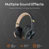 imageDOQAUS Bluetooth Headphones Over Ear 90H Playtime Wireless 3 EQ Modes HiFi Audio ampamp Deep Bass ENC Noise Isolating Mic Soft Earpads for PhonePCShadow Gray