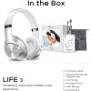 imageDOQAUS Bluetooth Headphones Over Ear 90H Playtime Wireless 3 EQ Modes HiFi Audio ampamp Deep Bass ENC Noise Isolating Mic Soft Earpads for PhonePCSliver