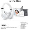 imageDOQAUS Bluetooth Headphones Over Ear 90H Playtime Wireless 3 EQ Modes HiFi Audio ampamp Deep Bass ENC Noise Isolating Mic Soft Earpads for PhonePCWhite