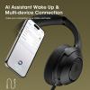imageDOQAUS Bluetooth Headphones Over Ear Wireless Headphone 70H Playtime and 3EQ Modes with Mic HiFi Stereo Sound Deep Bass Memory Foam Cups for Phone PC Travel Home OfficeBlack