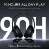 imageDOQAUS Bluetooth Headphones Over Ear Wireless Headphone 90H Playtime and 3EQ Modes with Mic HiFi Stereo Sound Deep Bass Memory Foam Cups for Phone PC Travel Home OfficeBlack
