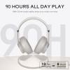 imageDOQAUS Bluetooth Headphones Over Ear Wireless Headphone 90H Playtime and 3EQ Modes with Mic HiFi Stereo Sound Deep Bass Memory Foam Cups for Phone PC Travel Home OfficeIce Grey