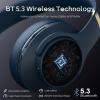 imageDOQAUS Bluetooth Headphones Over Ear Wireless Headphone 90H Playtime and 3EQ Modes with Mic HiFi Stereo Sound Deep Bass Memory Foam Cups for Phone PC Travel Home OfficeNavy Blue