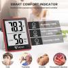 imageDOQAUS Digital Hygrometer Indoor Thermometer Humidity Gauge Room Thermometer with 5s Fast Refresh Accurate Temperature Humidity Monitor for Home Bedroom Baby Room Office Greenhouse Cellar RedRed Black