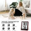 imageDOQAUS Digital Hygrometer Indoor Thermometer Humidity Gauge Room Thermometer with 5s Fast Refresh Accurate Temperature Humidity Monitor for Home Bedroom Baby Room Office Greenhouse Cellar RedRed Black