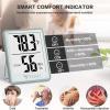 imageDOQAUS Digital Hygrometer Indoor Thermometer Humidity Gauge Room Thermometer with 5s Fast Refresh Accurate Temperature Humidity Monitor for Home Bedroom Baby Room Office Greenhouse Cellar RedSoft Blue