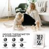 imageDOQAUS Digital Hygrometer Indoor Thermometer Humidity Meter Room Thermometer with 5s Fast Refresh Accurate Temperature Humidity Monitor for Home Bedroom Baby Room Office Greenhouse Cellar Pink