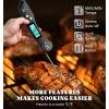 imageDOQAUS Digital Meat Thermometer 2 Pack Instant Read Food Thermometer for Cooking Kitchen Probe with Backlit ampamp Reversible Display Cooking Temperature for Turkey Bread Baking SourdoughNight Black