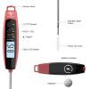 imageDOQAUS Digital Meat Thermometer Instant Read Food Thermometer for Cooking Kitchen Candy with Super Long Probe for Turkey Grill Water Oil Deep Fry  RedRed