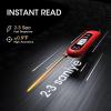 imageDOQAUS Digital Meat Thermometer Instant Read Food Thermometer for Cooking Kitchen Probe with Backlit Cooking Temperature Probe for Turkey Grill BBQ Baking Bread SourdoughRed