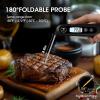 imageDOQAUS Digital Meat Thermometer Instant Read Food Thermometer for Cooking Kitchen Probe with Backlit Cooking Temperature Probe for Turkey Grill BBQ Baking Bread SourdoughBlack