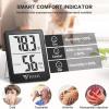 imageDOQAUS Humidity Meter 2 Pack Room Thermometer Indoor Hygrometer with 5s Fast Refresh Temperature Humidity Monitor Meter for Baby Room Living Room Basement Greenhouse OfficeBlack