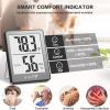 imageDOQAUS Humidity Meter 2 Pack Room Thermometer Indoor Hygrometer with 5s Fast Refresh Temperature Humidity Monitor Meter for Baby Room Living Room Basement Greenhouse OfficeGrey