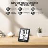 imageDOQAUS Humidity Meter 2 Pack Room Thermometer Indoor Hygrometer with 5s Fast Refresh Temperature Humidity Monitor Meter for Baby Room Living Room Basement Greenhouse OfficeBlack