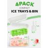 imageDOQAUS Ice Cube Tray with Lid and Bin 4 Pack Easy Pop Out Silicone Ices Cubes Trays for Freezer with Cover Stackable Compact Ice Bucket Kits for Soup Food Cocktail CoffeeGreen