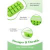 imageDOQAUS Ice Cube Tray with Lid and Bin 4 Pack Easy Pop Out Silicone Ices Cubes Trays for Freezer with Cover Stackable Compact Ice Bucket Kits for Soup Food Cocktail CoffeeGreen