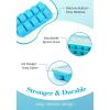imageDOQAUS Ice Cube Tray with Lid and Bin 4 Pack Easy Pop Out Silicone Ices Cubes Trays for Freezer with Cover Stackable Compact Ice Bucket Kits for Soup Food Cocktail CoffeeLight Blue