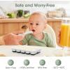 imageDOQAUS Ice Cube Tray with Lid and Bin 4 Pack Silicone Plastic Ice Cubes Trays for Freezer with BoxContainer Stackable with Storage Iced Bucket Kits Scoop for Soup Food Cocktail CoffeeDark Black