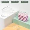imageDOQAUS Ice Cube Tray with Lid and Bin 4 Pack Silicone Plastic Ice Cubes Trays for Freezer with BoxContainer Stackable with Storage Iced Bucket Kits Scoop for Soup Food Cocktail CoffeeLight Pink