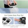 imageDOQAUS Ice Cube Tray with Lid and Bin 4 Pack Silicone Plastic Ice Cubes Trays for Freezer with BoxContainer Stackable with Storage Iced Bucket Kits Scoop for Soup Food Cocktail CoffeeDark Black