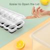 imageDOQAUS Ice Cube Tray with Lid and Bin 4 Pack Silicone Plastic Ice Cubes Trays for Freezer with BoxContainer Stackable with Storage Iced Bucket Kits Scoop for Soup Food Cocktail CoffeeDark Black