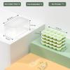 imageDOQAUS Ice Cube Tray with Lid and Bin 4 Pack Silicone Plastic Ice Cubes Trays for Freezer with BoxContainer Stackable with Storage Iced Bucket Kits Scoop for Soup Food Cocktail CoffeeGreen