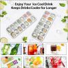 imageDOQAUS Ice Cube Trays 4 Pack 56 pcs Silicone Ice Cubes Tray Maker with SpillResistant Removable Lid Easy Release ampamp Pop out LFGB and BPA Free Stackable Flexible for Soup Food Cocktail CoffeeNight Black