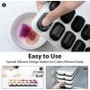 imageDOQAUS Ice Cube Trays 4 Pack 56 pcs Silicone Ice Cubes Tray Maker with SpillResistant Removable Lid Easy Release ampamp Pop out LFGB and BPA Free Stackable Flexible for Soup Food Cocktail CoffeeNight Black
