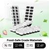 imageDOQAUS Ice Cube Trays 4 Pack 56 pcs Silicone Ice Cubes Tray Maker with SpillResistant Removable Lid Easy Release ampamp Pop out LFGB and BPA Free Stackable Flexible for Soup Food Cocktail CoffeeNight Black