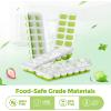 imageDOQAUS Ice Cube Trays 4 Pack 56 pcs Silicone Ice Cubes Tray Maker with SpillResistant Removable Lid Easy Release ampamp Pop out LFGB and BPA Free Stackable Flexible for Soup Food Cocktail CoffeeGreen