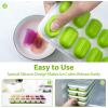 imageDOQAUS Ice Cube Trays 4 Pack 56 pcs Silicone Ice Cubes Tray Maker with SpillResistant Removable Lid Easy Release ampamp Pop out LFGB and BPA Free Stackable Flexible for Soup Food Cocktail CoffeeGreen