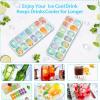 imageDOQAUS Ice Cube Trays 4 Pack 56 pcs Silicone Ice Cubes Tray Maker with SpillResistant Removable Lid Easy Release ampamp Pop out LFGB and BPA Free Stackable Flexible for Soup Food Cocktail CoffeeLight Blue