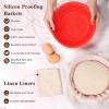 imageDOQAUS Silicone Banneton Bread Proofing Basket Set of 2 Sourdough Bread Baking Supplies Including 9 inch Round Proofing Basket ampamp Linen Liners Baking Mat Dough Scrapers Bread Lame Danish Whisk