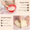 imageDOQAUS Silicone Banneton Bread Proofing Basket Set of 2 Sourdough Bread Baking Supplies Including 9 inch Round Proofing Basket ampamp Linen Liners Baking Mat Dough Scrapers Bread Lame Danish Whisk