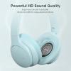 imageDOQAUS Upgrade Bluetooth Headphones Over Ear 90H Playtime BT 53 Wireless Headphone EQ Modes Builtin HD Mic HiFi Stereo Sound Deep Bass Memory Foam Cups for PhonePCampampTravelGymWorkoutLight Blue