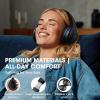 imageDOQAUS Upgrade Bluetooth Headphones Over Ear 90H Playtime BT 53 Wireless Headphone EQ Modes Builtin HD Mic HiFi Stereo Sound Deep Bass Memory Foam Cups for PhonePCampampTravelGymWorkoutBlackApp Version