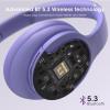 imageDOQAUS Upgrade Bluetooth Headphones Over Ear 90H Playtime BT 53 Wireless Headphone EQ Modes Builtin HD Mic HiFi Stereo Sound Deep Bass Memory Foam Cups for PhonePCampampTravelGymWorkoutCrystal Purple