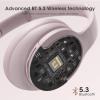 imageDOQAUS Upgrade Bluetooth Headphones Over Ear 90H Playtime BT 53 Wireless Headphone EQ Modes Builtin HD Mic HiFi Stereo Sound Deep Bass Memory Foam Cups for PhonePCampampTravelGymWorkoutPink