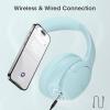 imageDOQAUS Upgrade Bluetooth Headphones Over Ear 90H Playtime BT 53 Wireless Headphone EQ Modes Builtin HD Mic HiFi Stereo Sound Deep Bass Memory Foam Cups for PhonePCampampTravelGymWorkoutLight Blue