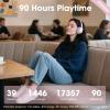 imageDOQAUS Upgrade Bluetooth Headphones Over Ear 90H Playtime BT 53 Wireless Headphone EQ Modes Builtin HD Mic HiFi Stereo Sound Deep Bass Memory Foam Cups for PhonePCampampTravelGymWorkoutPink
